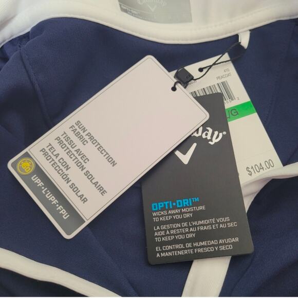 Callaway Ladies Large Opti Dri Navy Sleeveless Golf Dress NWT - Picture 5 of 5